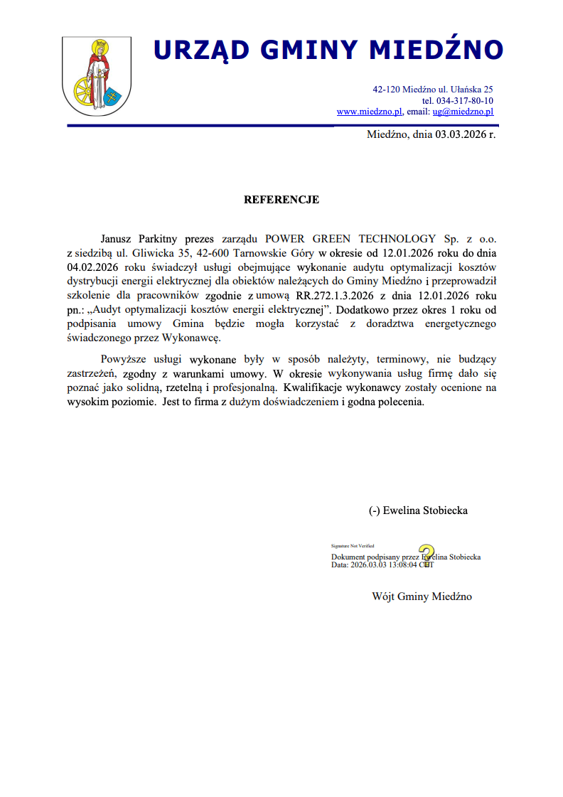 Referencja klienta PGT - dokument 19